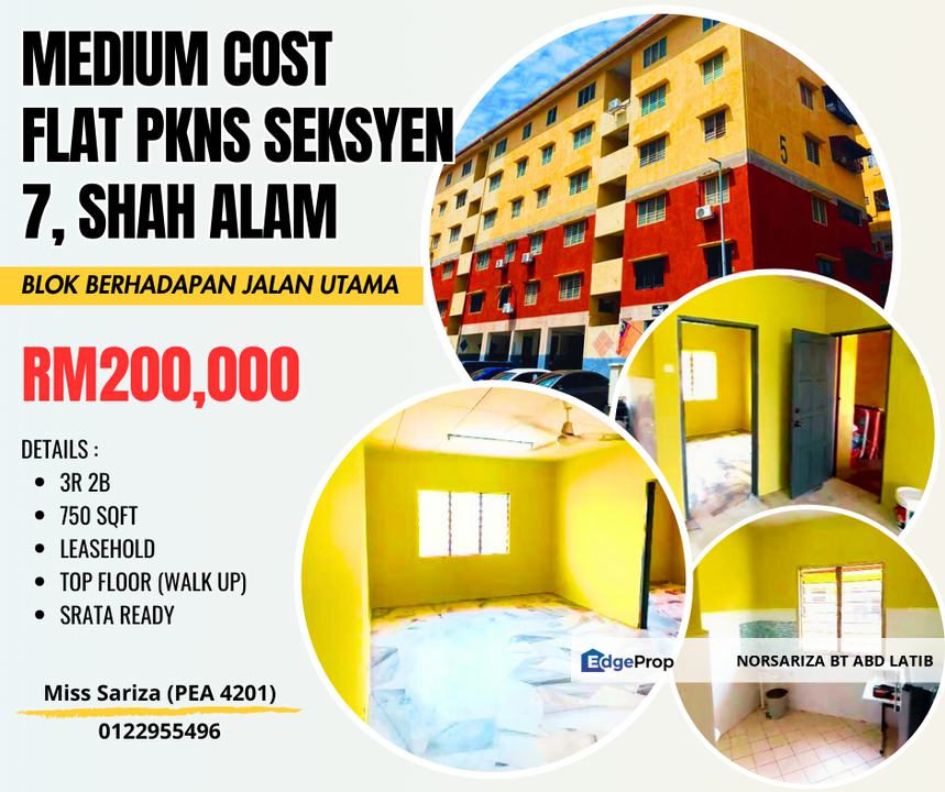 Medium Cost Flat PKNS Seksyen 7 Shah Alam, Selangor, Shah Alam