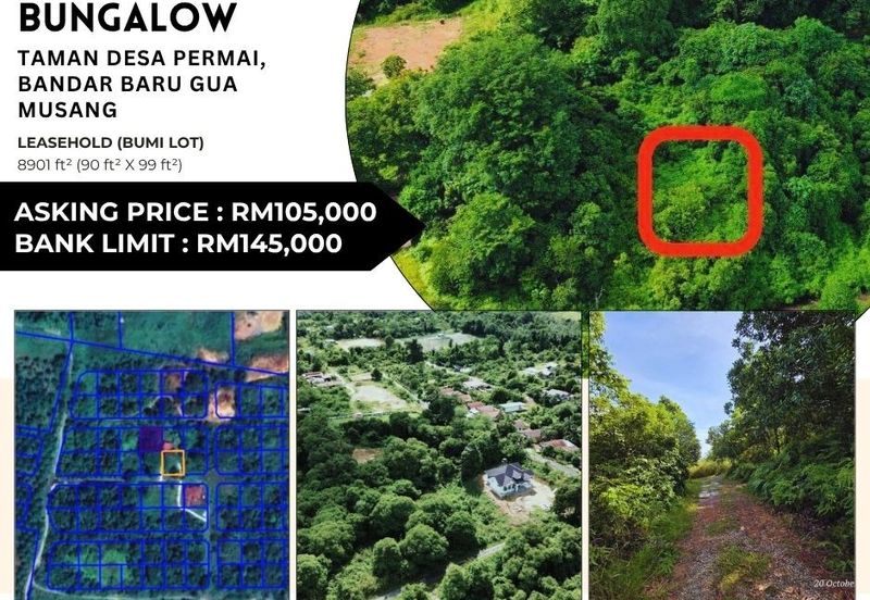 TANAH LOT BUNGALOW Taman Desa Permai Bdr Baru Gua Musang