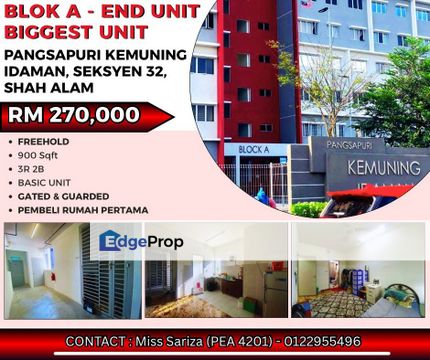 END UNIT Kemuning Idaman Kota Kemuning Shah Alam, Selangor, Shah Alam