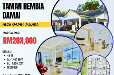 RUMAH BARU SETINGKAT FREEHOLD OPEN TITLE 4 Bilik di Alor Gajah