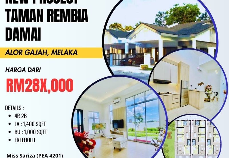 RUMAH BARU SETINGKAT FREEHOLD OPEN TITLE 4 Bilik di Alor Gajah