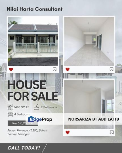 RUMAH BARU DA SIAP BOLE TERUS DAPAT KUNCI Di Sabak Bernam, Selangor, Sabak Bernam