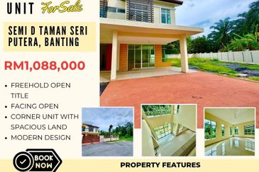 BRAND NEW, FACING OPEN SEMI D Double Storey Taman Seri Putera Banting