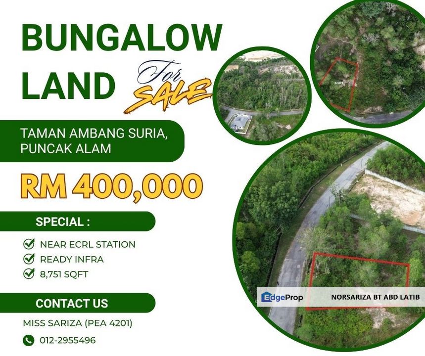 LOT BANGLO Berdekatan Stesyen ECRL Puncak Alam, Selangor, Kuala Selangor