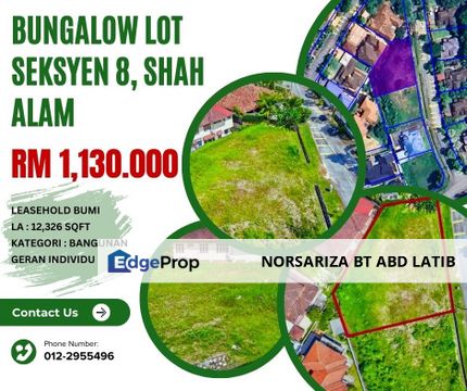 Bungalow Flat Land at Seksyen 8 Shah Alam, Selangor, Shah Alam
