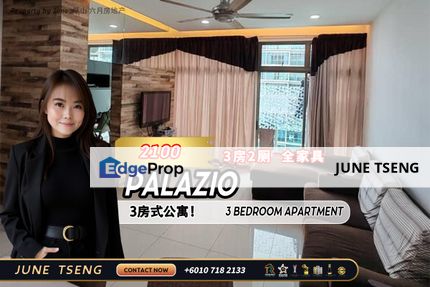 Palazio Apartment 3 Bedroom Unit For Rent, Johor, Johor Bahru