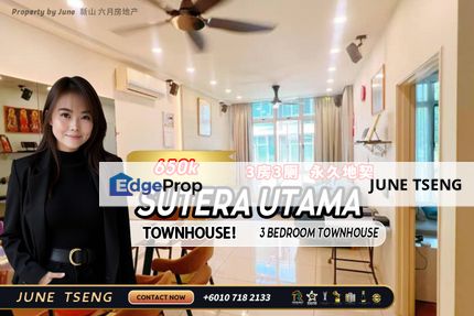 Sutera Utama Townhouse For Sale, Johor, Skudai