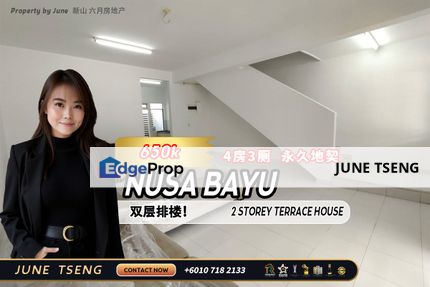 Nusa Bayu Double Storey Terrace House For Sale, Johor, Nusajaya