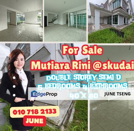 Mutiara rini double storey semi d, Johor, Skudai