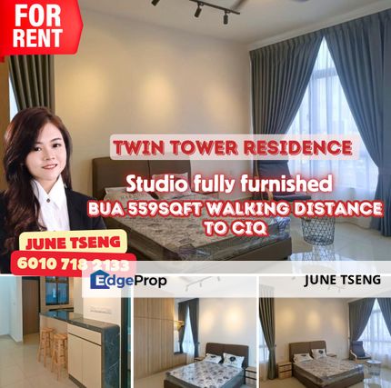 Twin tower Bukit chagar studio, Johor, Johor Bahru