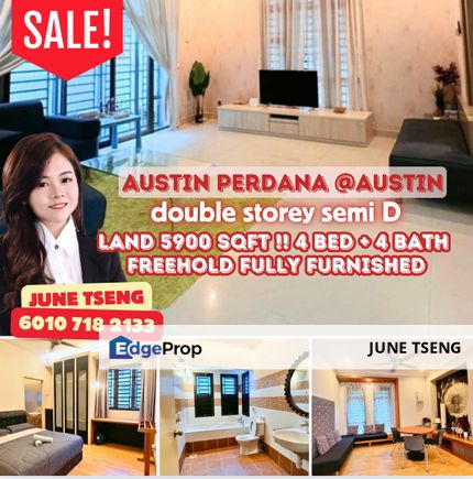 Austin perdana semi D double storey, Johor, Johor Bahru