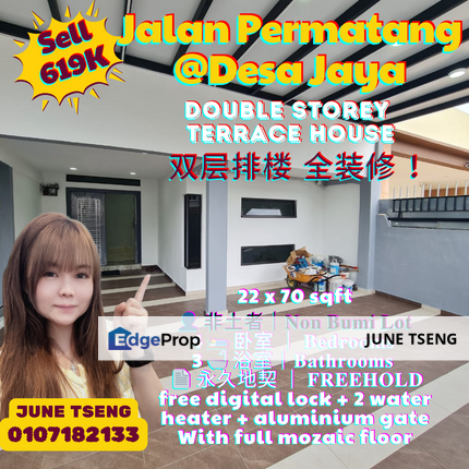 Double storey terrace house fully renovated, Johor, Johor Bahru