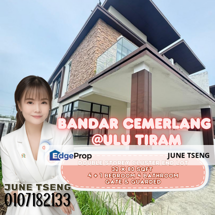 Double storey cluster end lot bandar cemerlang, Johor, Ulu Tiram