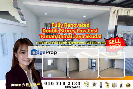 jalan damai skudai low cost double storey, Johor, Skudai