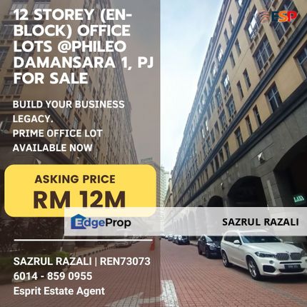 12 Storeys En-Bloc (Office Lot)  At Phileo Damansara 1, PJ , Selangor, Petaling Jaya