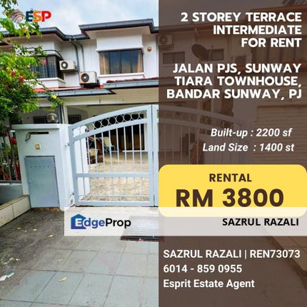 2 Storey Terrace Landed House For Rent at Sunway Tiara Bandar Sunway Petaling Jaya, Selangor, Bandar Sunway