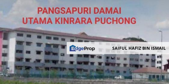~ 1 UNIT PANGSAPURI TAMAN DAMAI UTAMA BANDAR KINRARA PUCHONG UNTUK DIJUAL, Selangor, Bandar Kinrara Puchong