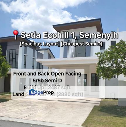 Cheapest Open Facing Setia Ecohill 36x80 Semi-D, Selangor, Semenyih