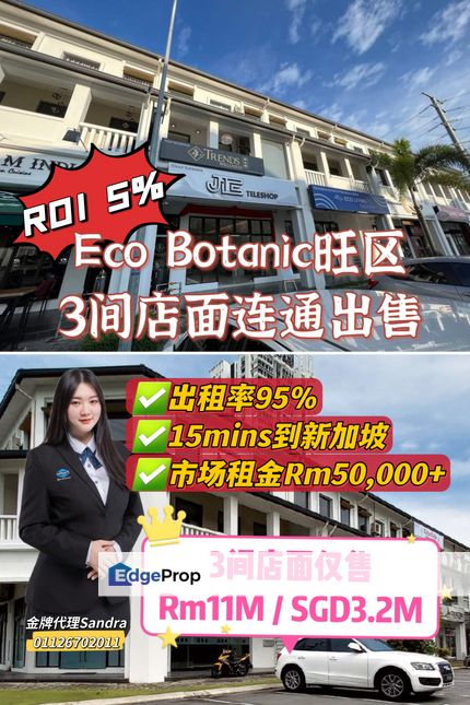 Eco Botanic 3 storey Shoplot 3 unit adjoining , Johor, Nusajaya