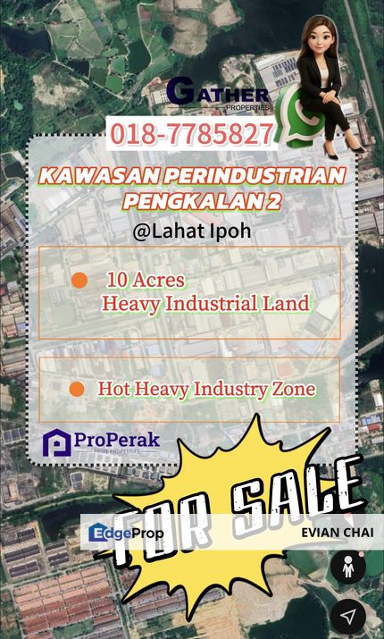 Ipoh Kawasan Perindustrian Pengkalan 2 Industrial Zone,10 Acres Heavy Industrial Flat Land For Sale, Perak, Ipoh