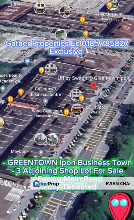 3 Adjoining GREENTOWN Business Area,Facing Main Road,Full Tenanted Shop Lot For Sale/Invest ROI, Perak, Ipoh