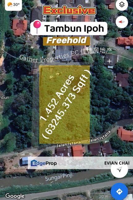 Tambun Ipoh,Freehold Residential Area,Can Converted To Residential Land,5 Min To Lost World Sunway,The Banjaran,Pantai Hospital,Ipoh Garden,Tigerlane , Perak, Ipoh