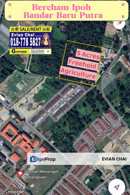 Bercham Ipoh 5Acres Freehold Land For Sale,Side Of Resident Area For Sale , Perak, Ipoh