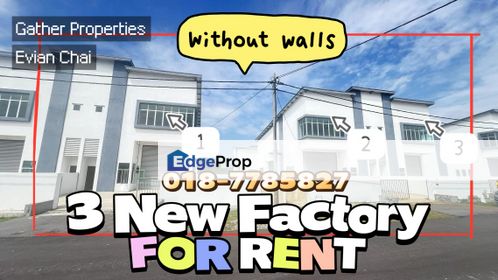 3 Unit NEW Factory RENT Pengkalan Ipoh,KAWASAN PERINDUSTRIAN PENGKALAN 3,1.5 STOREY SEMI-D FACTORY , Perak, Ipoh