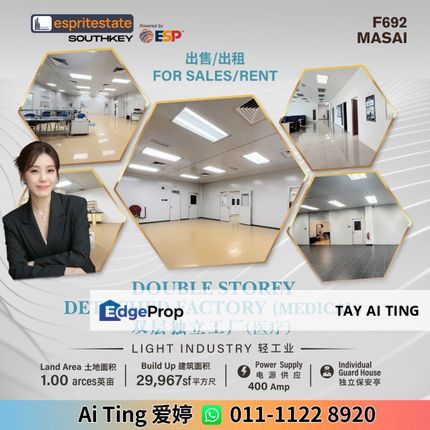 Double Storey Detached Factory in Masai, Johor, Masai