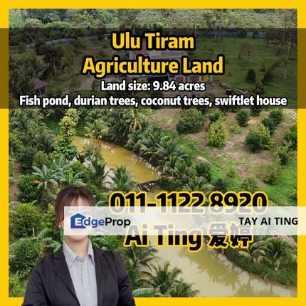 Ulu Tiram Agriculture Land with trees, fish ponds, swiftlet house, Johor, Ulu Tiram