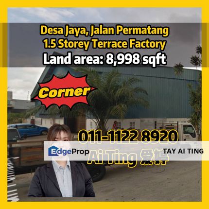 Desa Jaya 1.5 Storey Terrace Factory Corner Lot, Johor, Johor Bahru