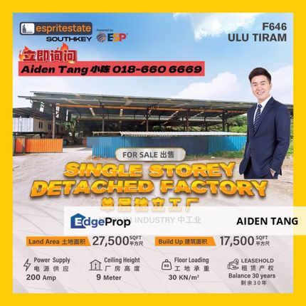 Ulu Tiram Medium Industry Detached Factory, Johor, Ulu Tiram