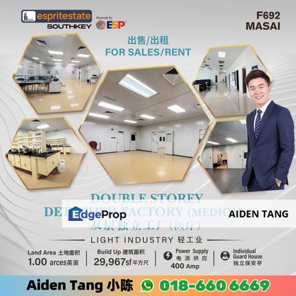 Double Storey Detached Factory in Masai, Johor, Masai