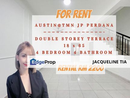 Jp Perdana Double Storey Terrace House For Rent , Johor, Johor Bahru