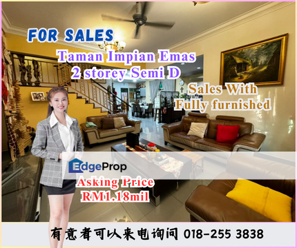 Taman Impian Emas Semi D, Sales With Fully furnished, Johor, Skudai