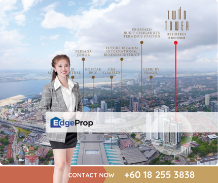 Twin Tower Residence walking distance to CIQ Fews Unit For Sale, Johor, Johor Bahru