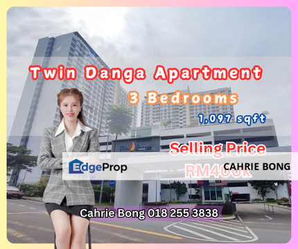 Twin Danga Apartment 3 Bedrooms Unit For Sale, Johor, Johor Bahru