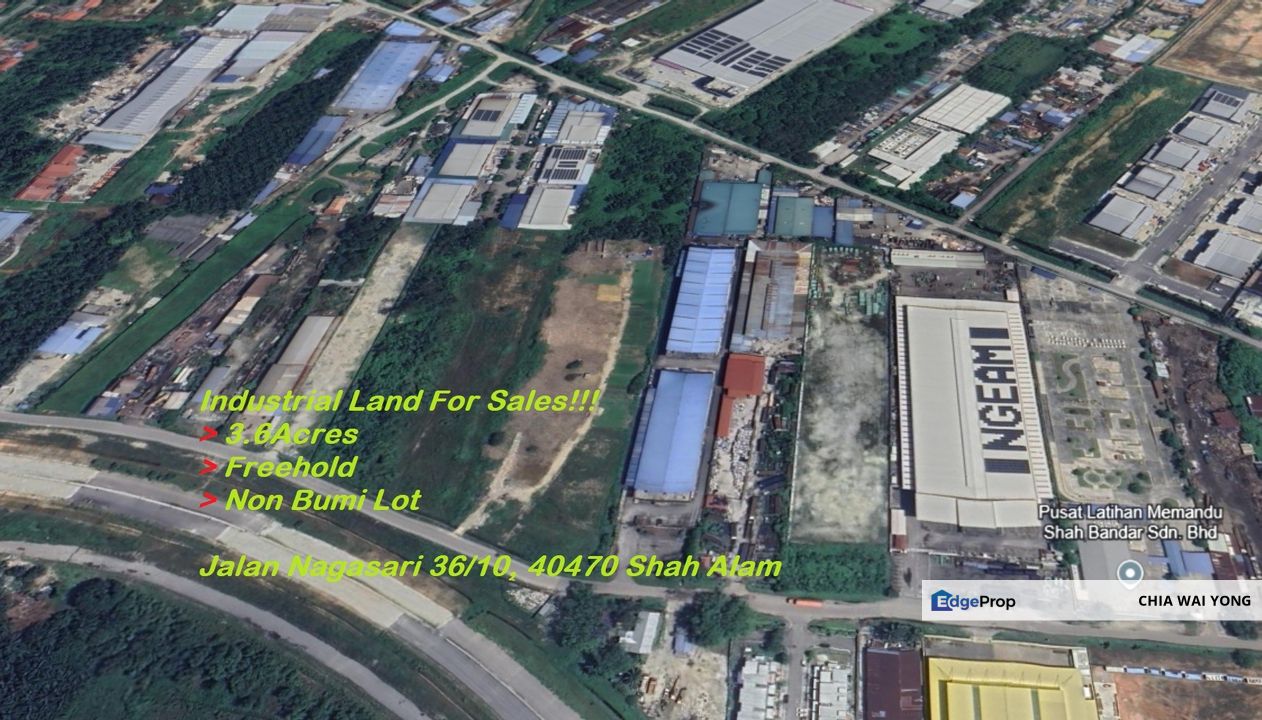 [Sales - Rm70 psf]  4 Acres Agriculture Land (Zoning Industrial) Kampung Jawa , Shah Alam, Selangor, Shah Alam