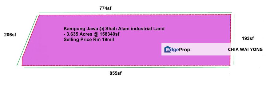 [Sales - Rm18.9mil]  3.635 Acres Industrial Land Kampung Jawa @ Jalan Nagasari Shah Alam, Selangor, Shah Alam