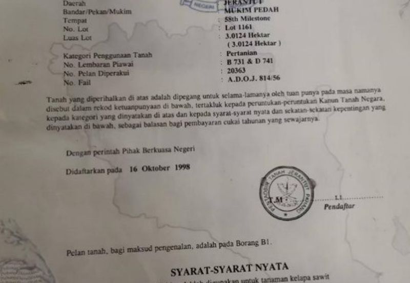 Palm Land at Jerantut Pahang for Sale.   200 Meter away fron Tar road.  Batu 57, Chinese Area