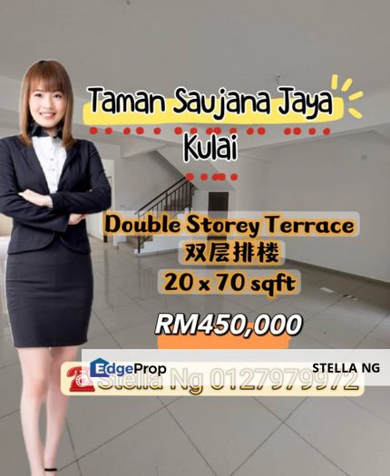 Taman Saujana Jaya Kulai double Storey For Sale 🔹️, Johor, Kulai