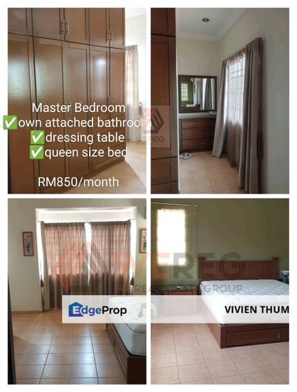 Master bedroom at Kota Kemuning for rent, Selangor, Kota Kemuning