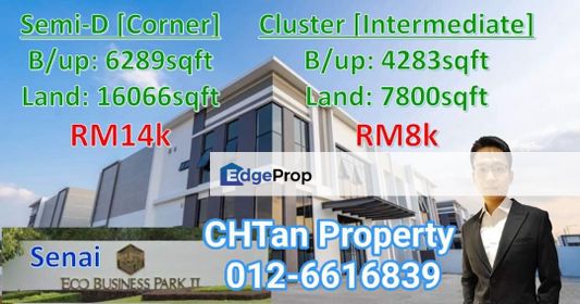 Senai Eco Business Park 2 Cluster and Semi D Factory for Rent , Johor, Senai