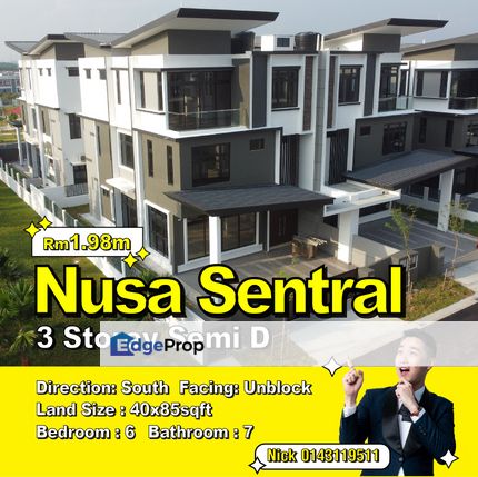 Winter Pavilion Taman Nusa Sentral Three Storey Semi D House, Johor, 