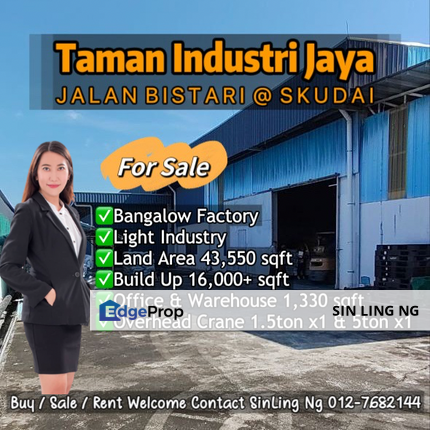 Taman Industri Jaya Johor Bahru Johor Skudai Light Industrial Bangalow Factory 43,550sqft, Johor, Johor Bahru