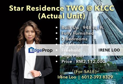 Star Residences TWO  –  Fully Furnished  |  Actual Unit (For SALE), Kuala Lumpur, KL City