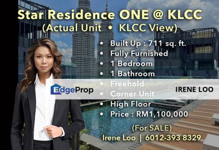 Star Residences ONE  –  KLCC View  |  Fully Furnished  |  Actual Unit (For SALE), Kuala Lumpur, KL City