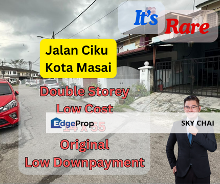 Low Dowpayment Double Storey Low Cost@Jalan Ciku,Taman Kota Masai,Pasir Gudang, Johor, Pasir Gudang