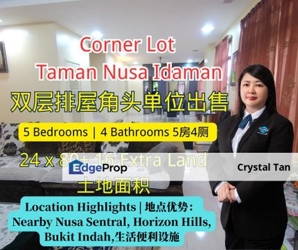  双层排楼（角头单位）Double Storey Terrance House （Corner lot with land）, Johor, 