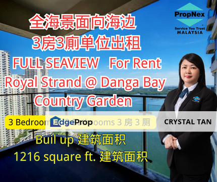 全海景面向海边 🏖️ 3房3廁单位😍，靠近CIQ关口 JB Town Country Garden Danga Bay🔥🏖️💓 Royal Strand @ Country Garden Danga Bay, Johor, Johor Bahru